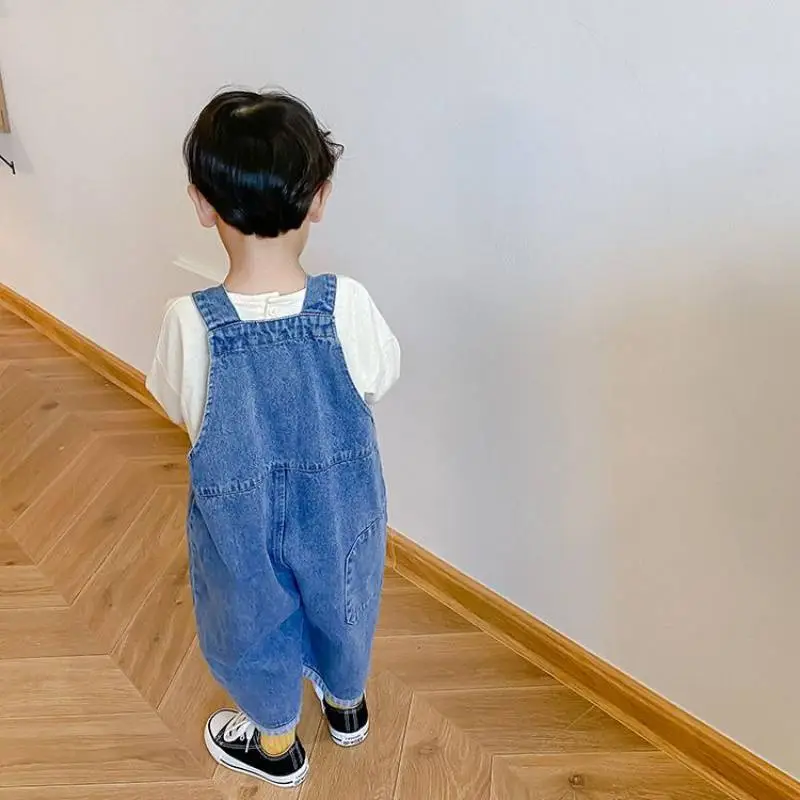 【80-130cm】人気を独占中 ins風 キュート 定番 無地 子供服 男の子 デニム サロペット ボトムス
