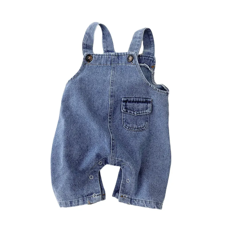 【66-100cm】【単品注文】絶対欲しい 新登場 配色 ボーダー 長袖 デニム ベビー服 赤ちゃん Tシャツ/サロペット