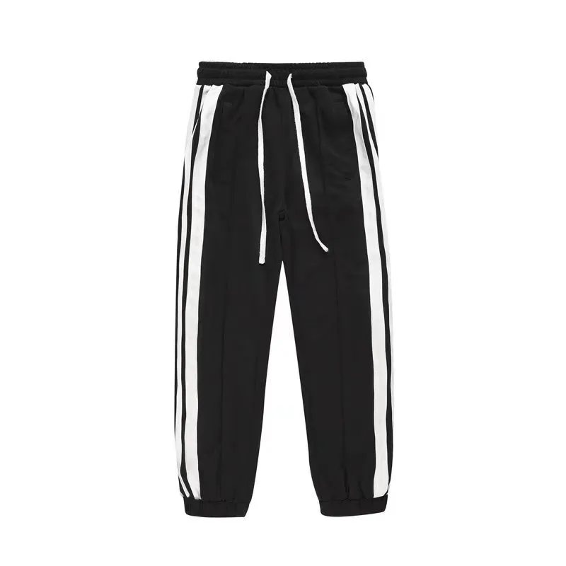 【110-170cm】スポーツ ゆったり ストライプ柄 ファッション カジュアル スナップボタン 春 秋 男の子 キッズ サイドライン パンツ ボトムス