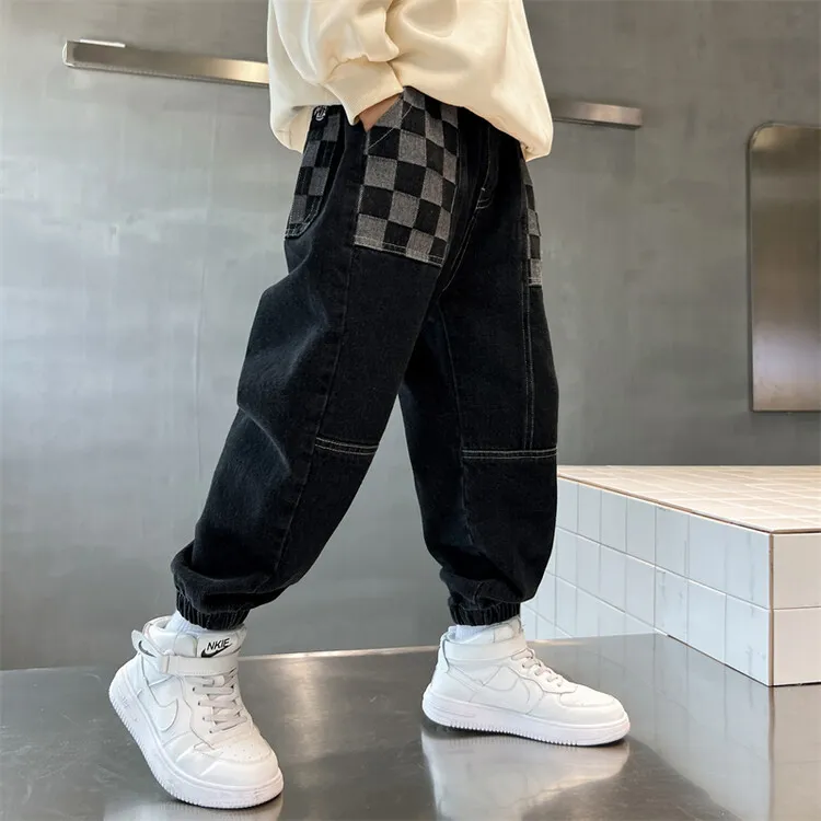 【110-170cm】話題沸騰中 着心地良い 新品 2色選べる デニム 無地 男の子 ゆったり オーバーサイズ パンツ