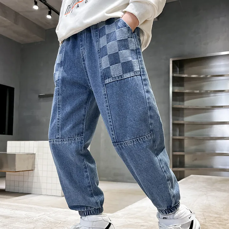 【110-170cm】話題沸騰中 着心地良い 新品 2色選べる デニム 無地 男の子 ゆったり オーバーサイズ パンツ