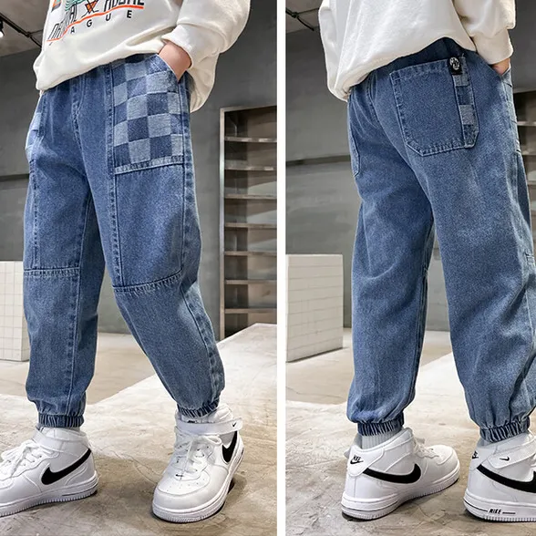 【110-170cm】話題沸騰中 着心地良い 新品 2色選べる デニム 無地 男の子 ゆったり オーバーサイズ パンツ