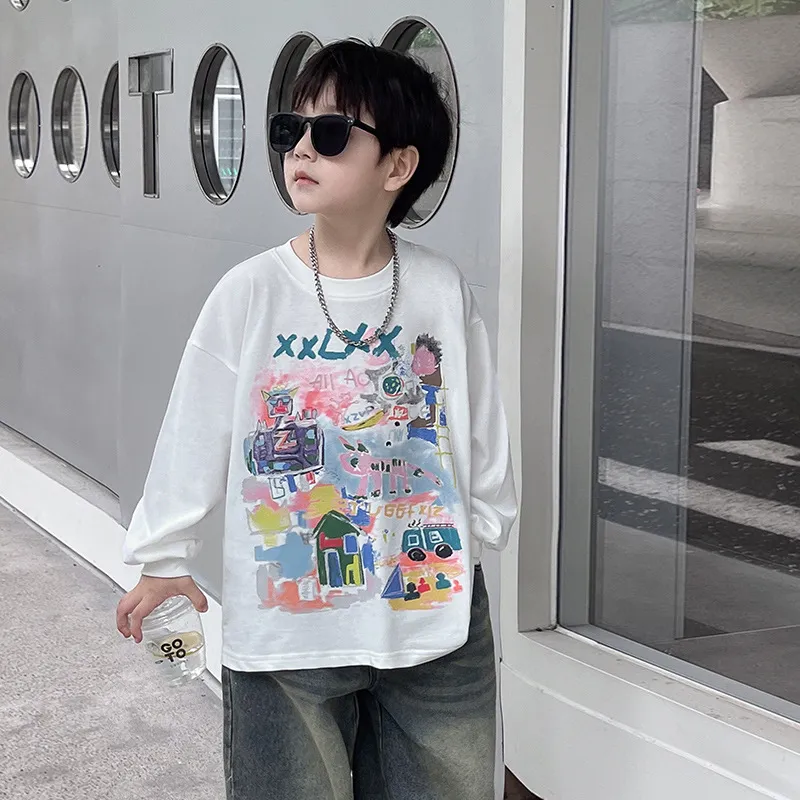 【90-150cm】人気筋商品 見逃し厳禁 ファッション 気質満点 カッコイイ 合わせやすい カートゥーンプリント デザイン満点 男の子 Tシャツ