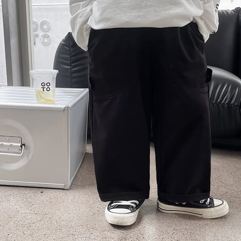 【90-150cm】超人気商品 高級感 カジュアル 2色選べる 無地 ゆったり オーバーサイズ 男の子 パンツ