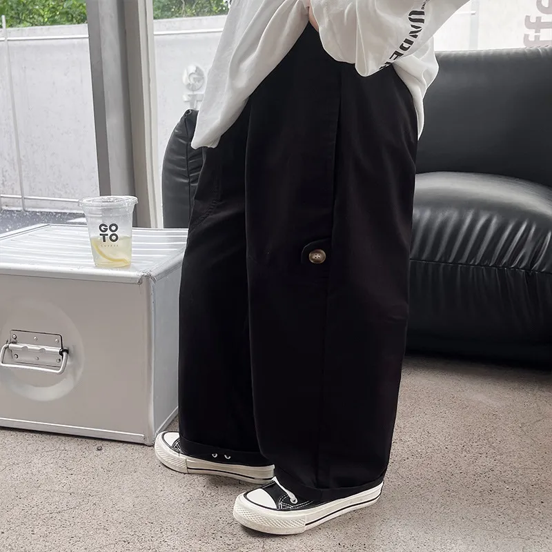 【90-150cm】超人気商品 高級感 カジュアル 2色選べる 無地 ゆったり オーバーサイズ 男の子 パンツ