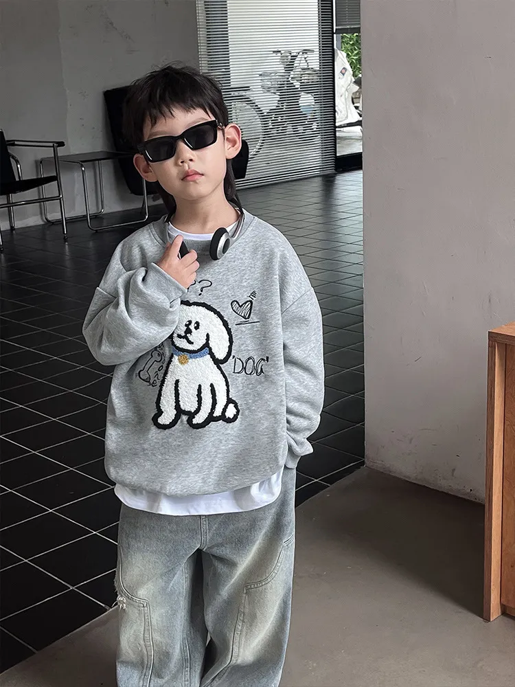 【110-160cm】  人気上昇中 大好評 気質満点 ファッション プリント 春秋 オーバーサイズ 男の子 トレーナー