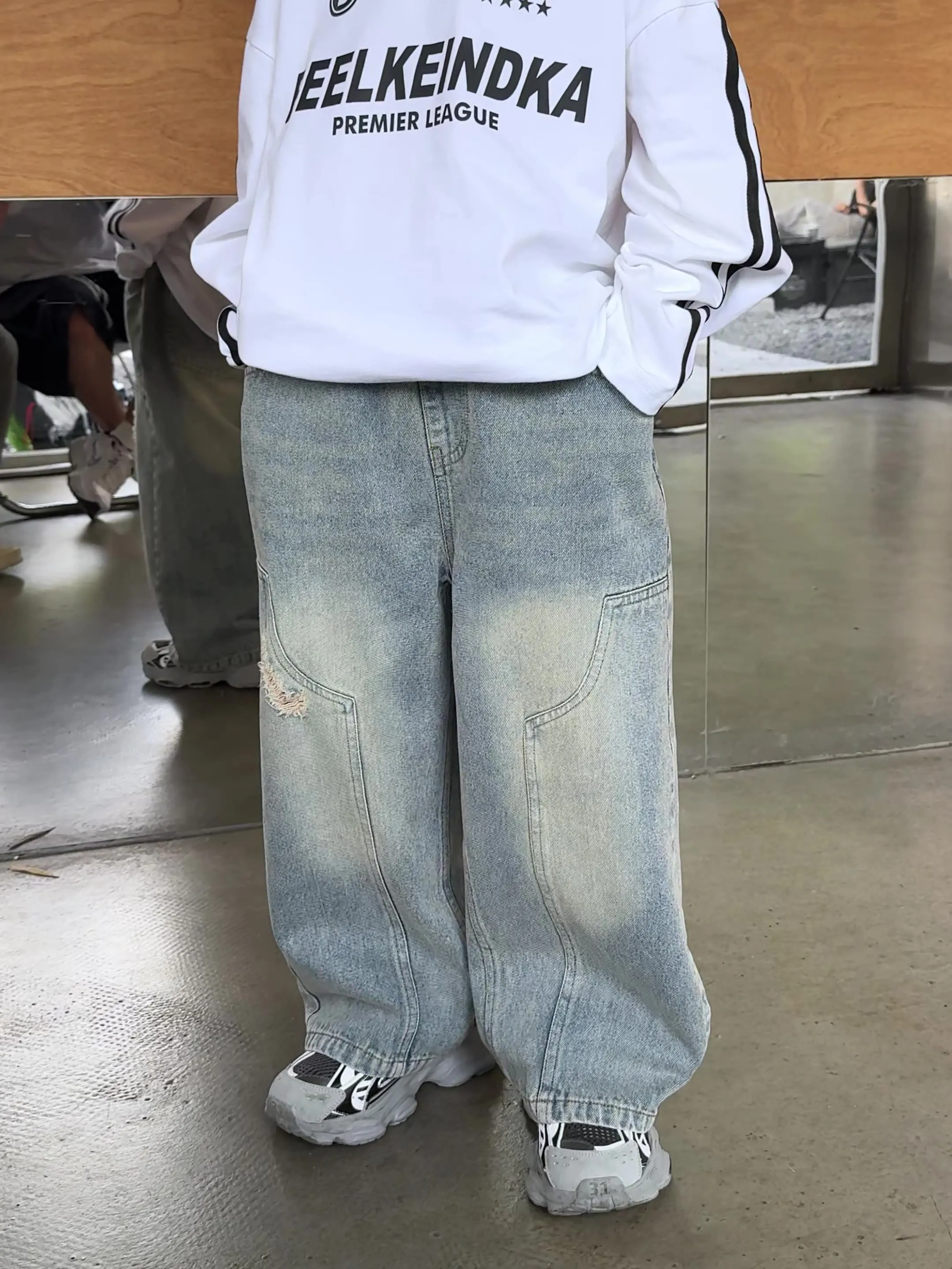 【110-160cm】おすすめ 高級感 大注目 カジュアル 無地 ゆったり オーバーサイズ パンツ