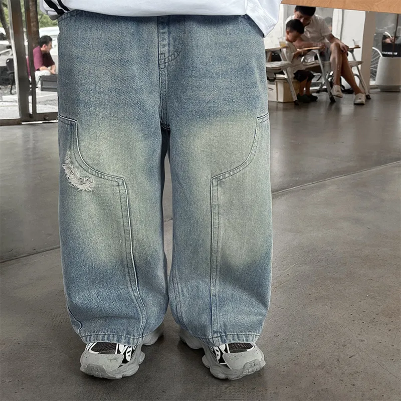 【110-160cm】おすすめ 高級感 大注目 カジュアル 無地 ゆったり オーバーサイズ パンツ