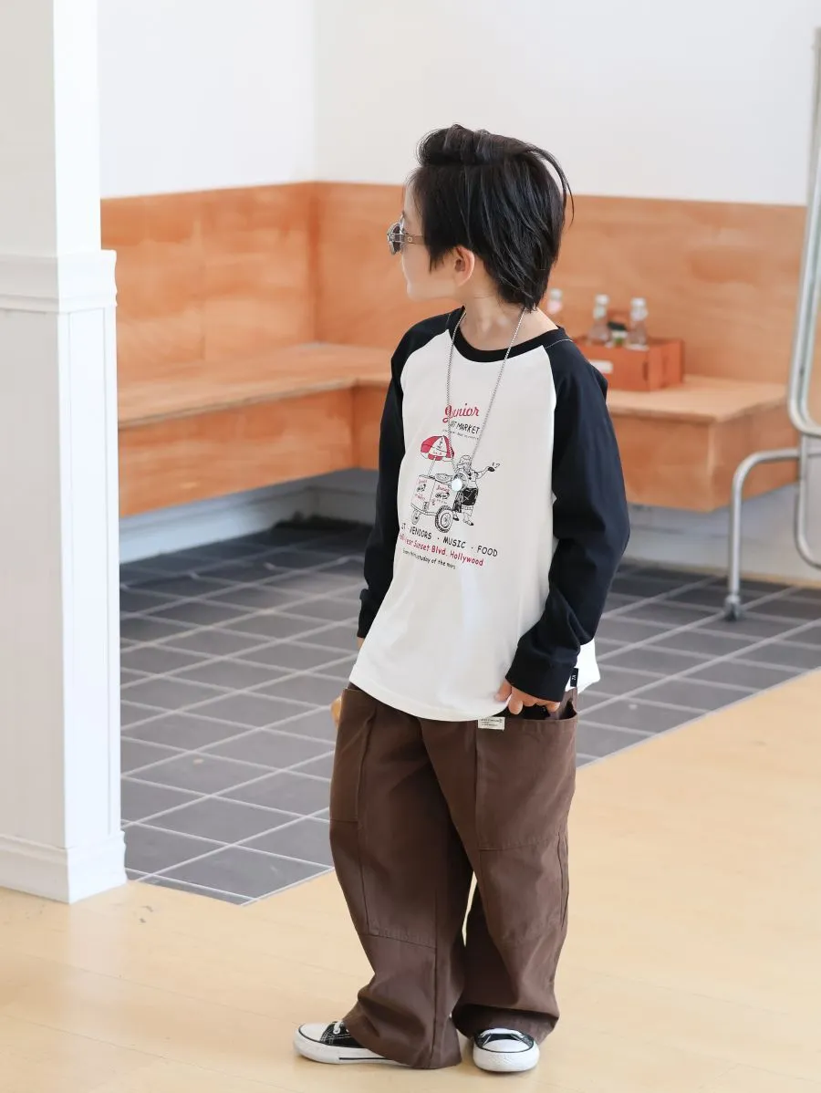 【90-150cm】抜群感強い!!! 韓国風 ファッション ラウンドネック 春秋 長袖Ｔシャツ