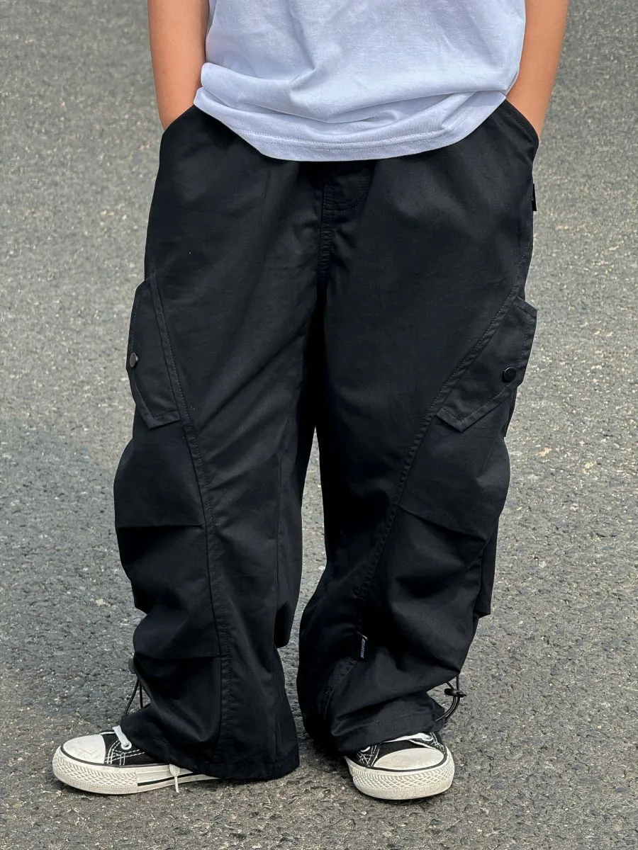 【90-160cm】合わせやすい 子供服 春秋 男の子 ストリート系 クール 無地 ポケット付き カジュアル パンツ