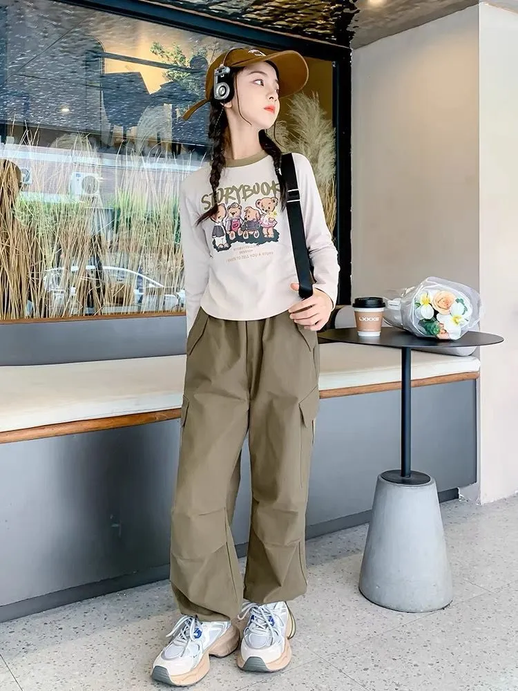 【110-160cm】大人気 合わせやすい カートゥーン 女の子 可愛い きれいめ 長袖 Tシャツ