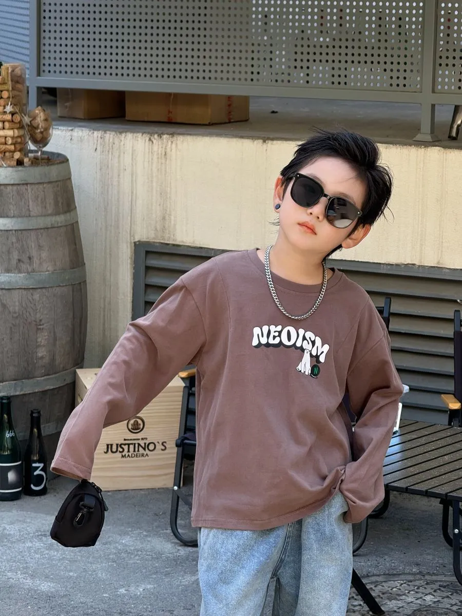 【90-160cm】快適な着心地 毎日着たい キッズ ベビー 男の子 女の子 オーバーサイズ トップス 長袖Tシャツ ロンT