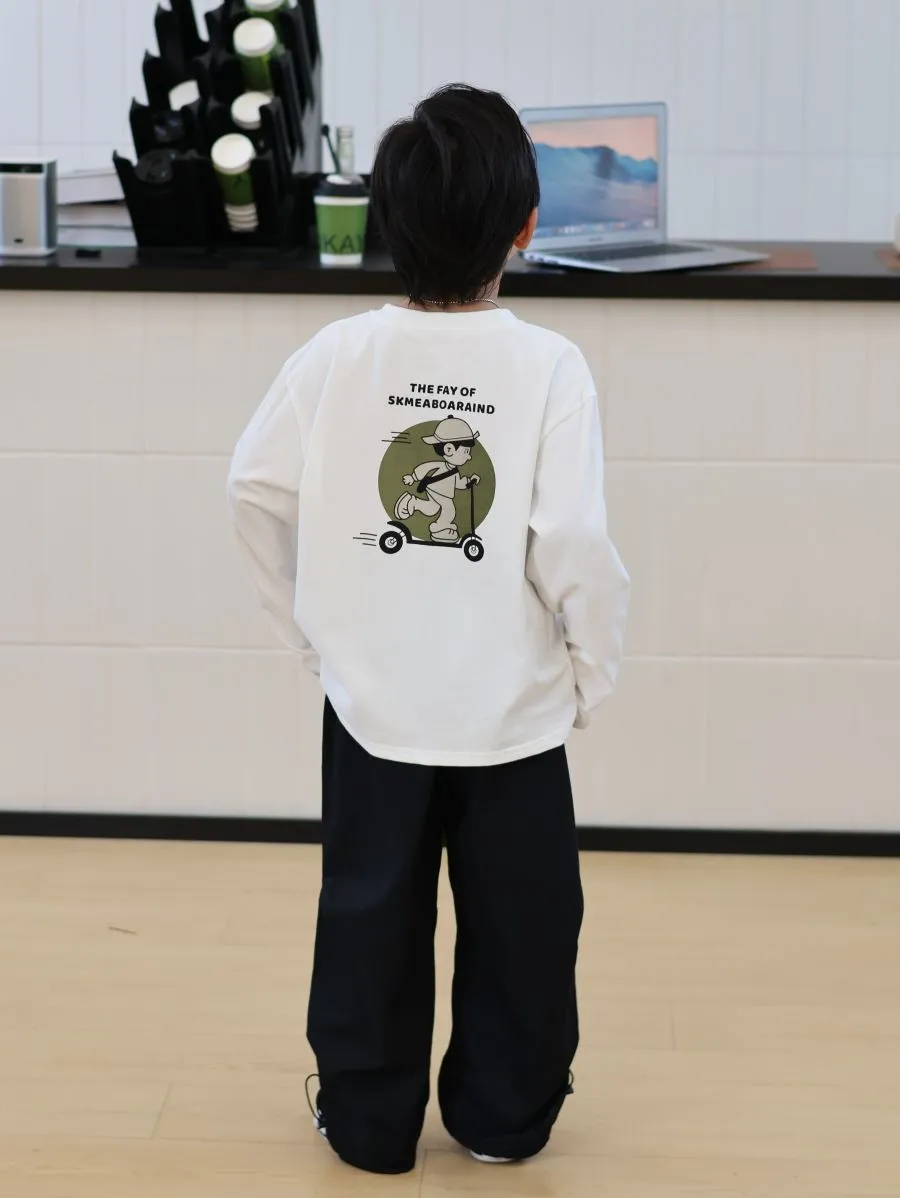 【90-160cm】快適な着心地 毎日着たい キッズ ベビー 男の子 女の子 オーバーサイズ トップス 長袖Tシャツ ロンT