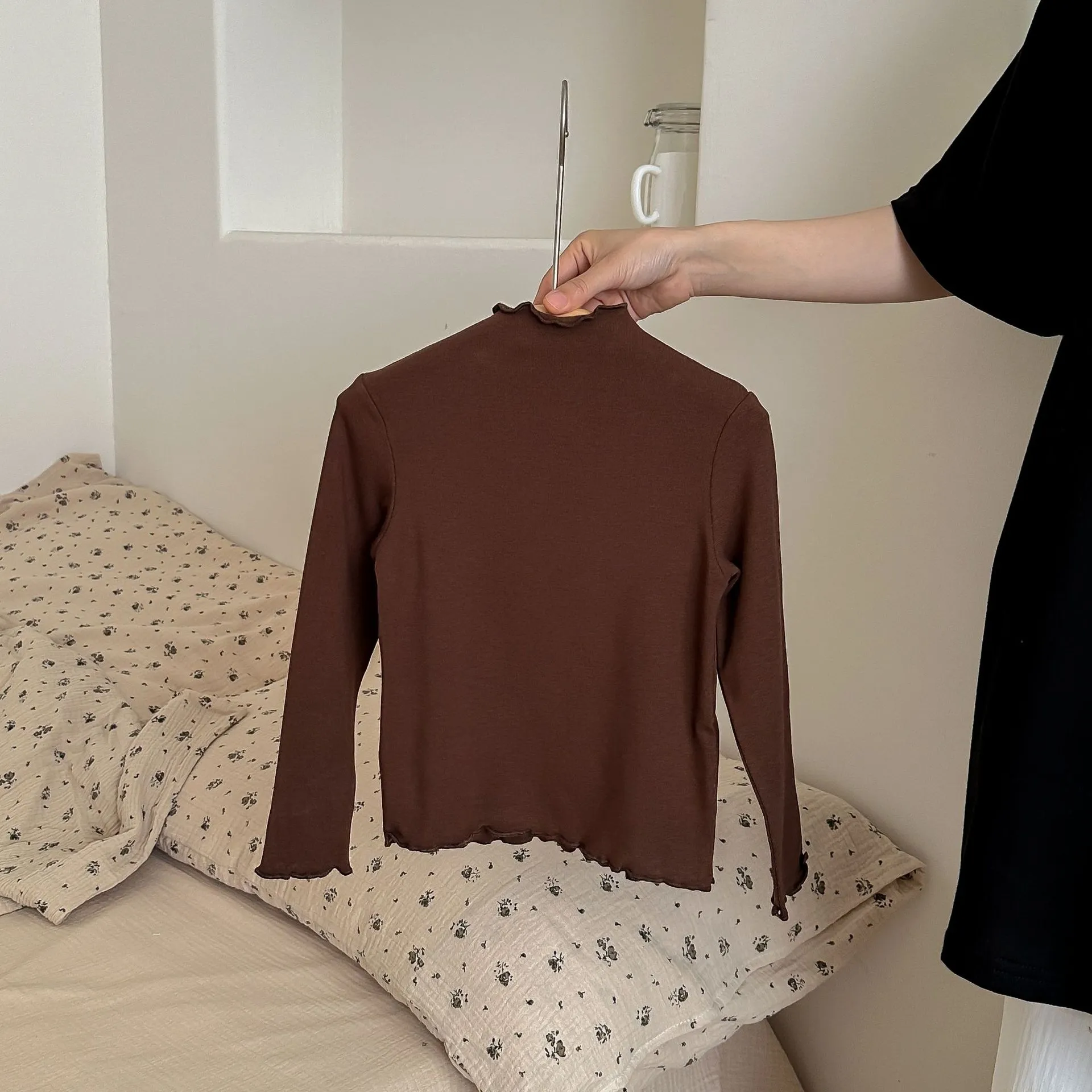 【90-150cm】デイリーウエアー カラーバリエーショ ンシンプル 女の子 長袖Tシャツ