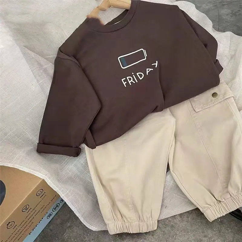 【80-130cm】大注目!!! 好感度アップ! ルーズ 合わせやすい 合わせやすい アルファベット 長袖 Ｔシャツ