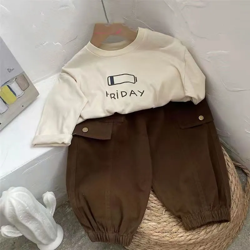 【80-130cm】大注目!!! 好感度アップ! ルーズ 合わせやすい 合わせやすい アルファベット 長袖 Ｔシャツ