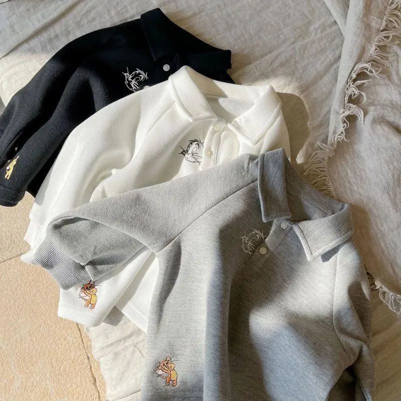 【80-130cm】3色展開 カジュアル 着やすい 春秋 折り襟 普段着 子供服 長袖 トップス