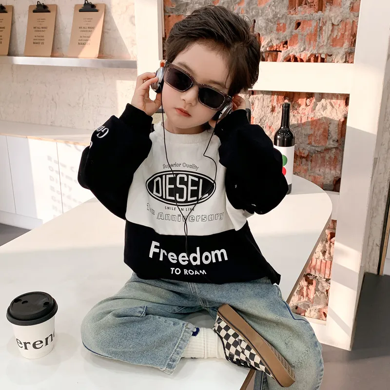 【90-140cm】24ssファッション キッズ ゆったり 子供服 男の子 レーナー トップス