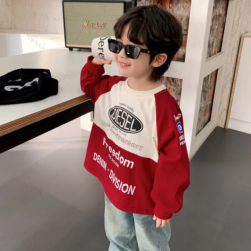 【90-140cm】24ssファッション キッズ ゆったり 子供服 男の子 レーナー トップス