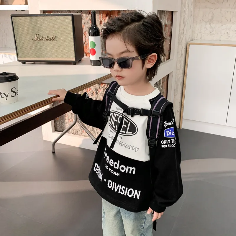 【90-140cm】24ssファッション キッズ ゆったり 子供服 男の子 レーナー トップス