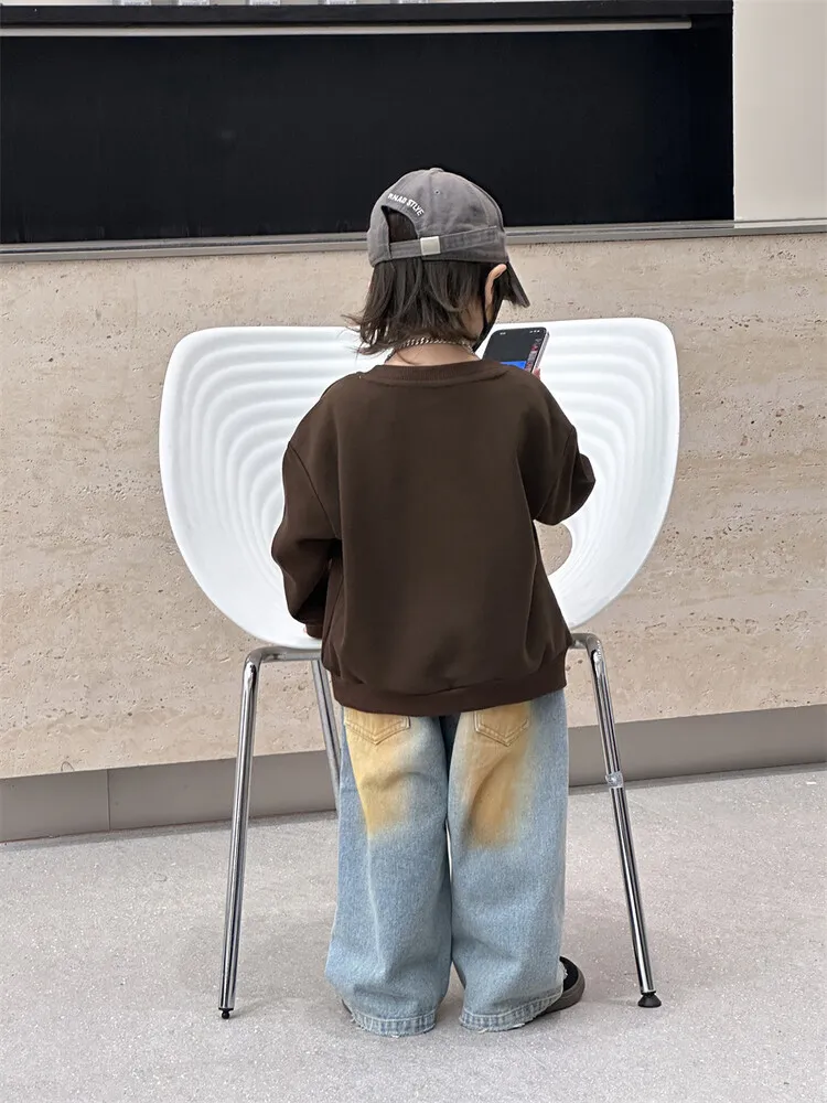 【90-140cm】ファッション 男の子が心惹かれるデザイン プリント　トレーナー キッズ 子供服