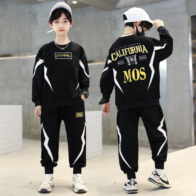 【110-170cm】二点セットカッコイイ秋新作ファッション カジュアル長袖 セットアップ