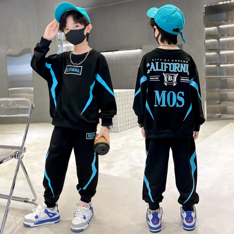 【110-170cm】二点セットカッコイイ秋新作ファッション カジュアル長袖 セットアップ