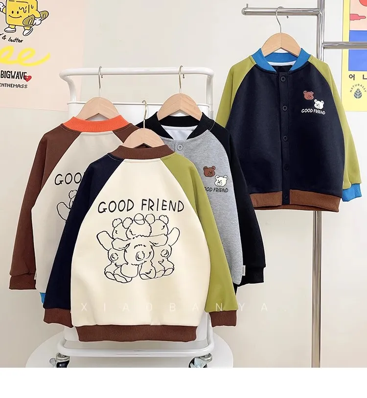 【90-140cm】春秋にぴったりな一枚 長袖 スポーティ ジュニア 上着 アウター ジャケット子ども服