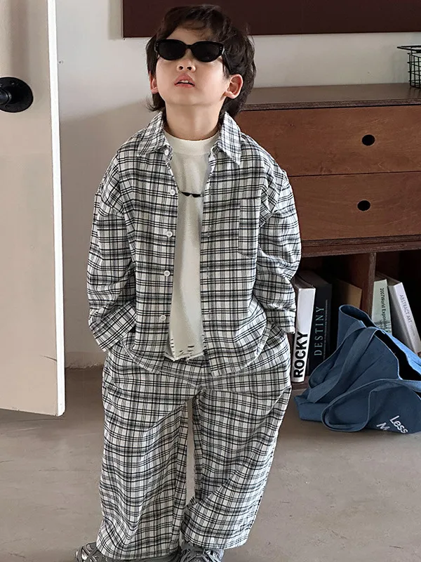 【90-150cm】オシャレ 上下バラして使えるオトク感 セットアップ 上下セット 長袖 男の子