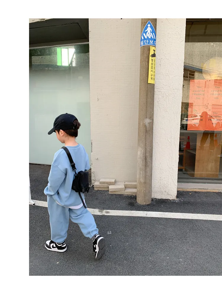 【90-150cm】4カラー 着回しコーデ 秋服トレーナー 運動着 通学 男の子セットアップ