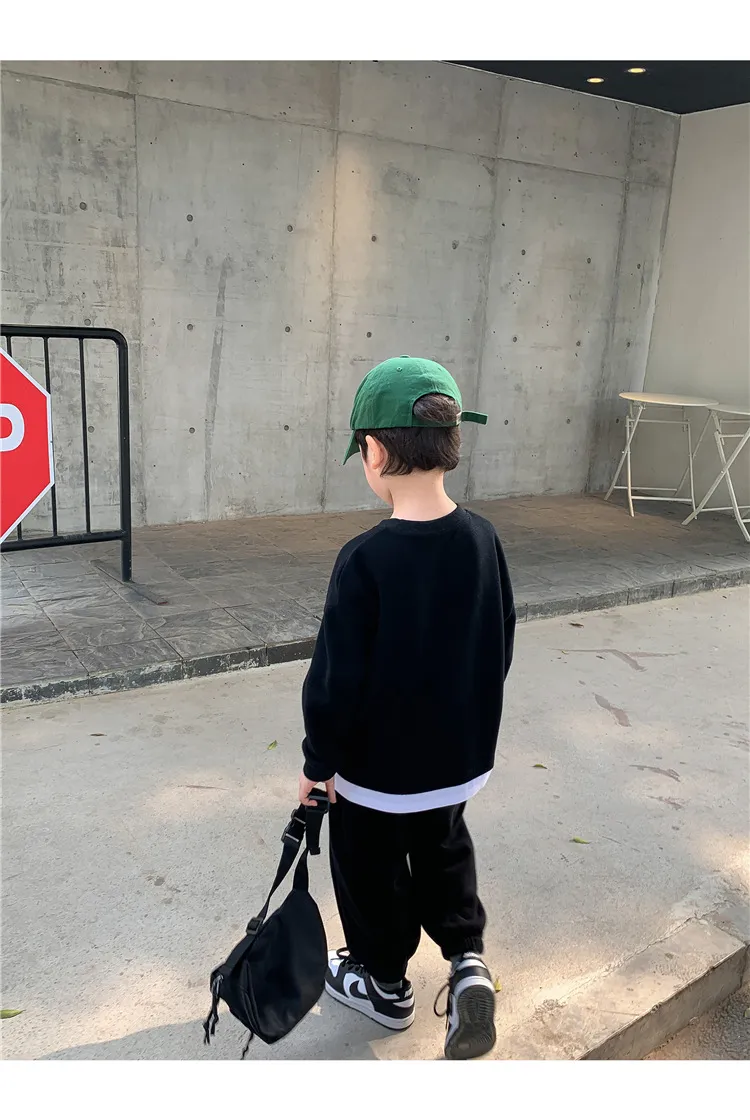 【90-150cm】4カラー 着回しコーデ 秋服トレーナー 運動着 通学 男の子セットアップ