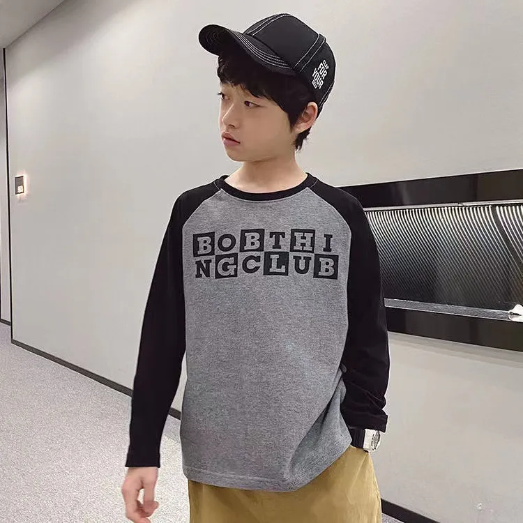 【110-170cm】人気上昇中~カジュアル ストリート系 アルファベット 男の子 長袖 Tシャツ