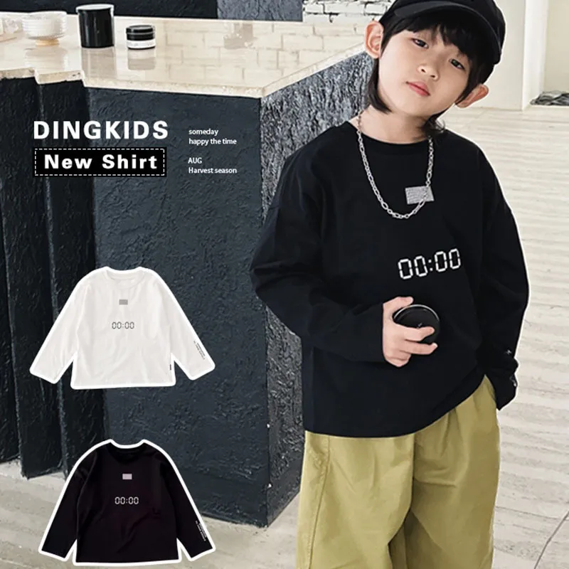 【100-160cm】見逃さないで！シンプル 日常 合わせやすい 定番 男の子 長袖 Ｔシャツ