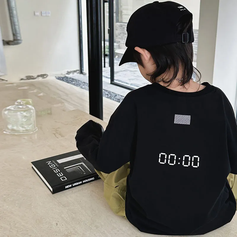 【100-160cm】見逃さないで！シンプル 日常 合わせやすい 定番 男の子 長袖 Ｔシャツ