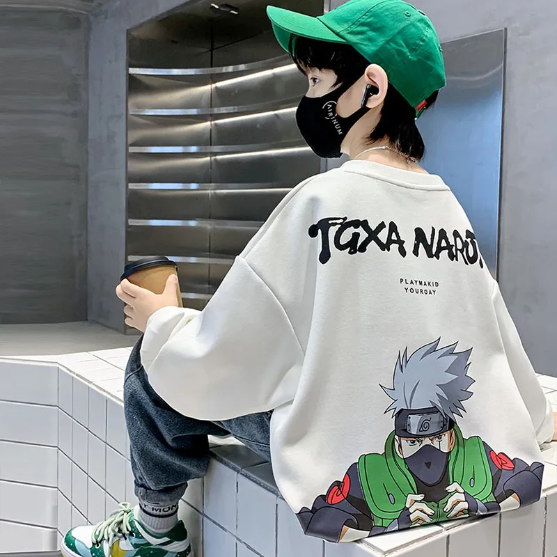 【110-170cm】NARUTOが好きな人の福祉！NARUTOのプリントを付ける 男の子 長袖 トレーナー