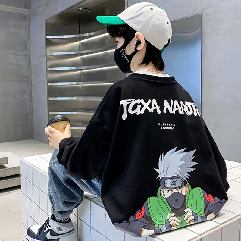 【110-170cm】NARUTOが好きな人の福祉！NARUTOのプリントを付ける 男の子 長袖 トレーナー