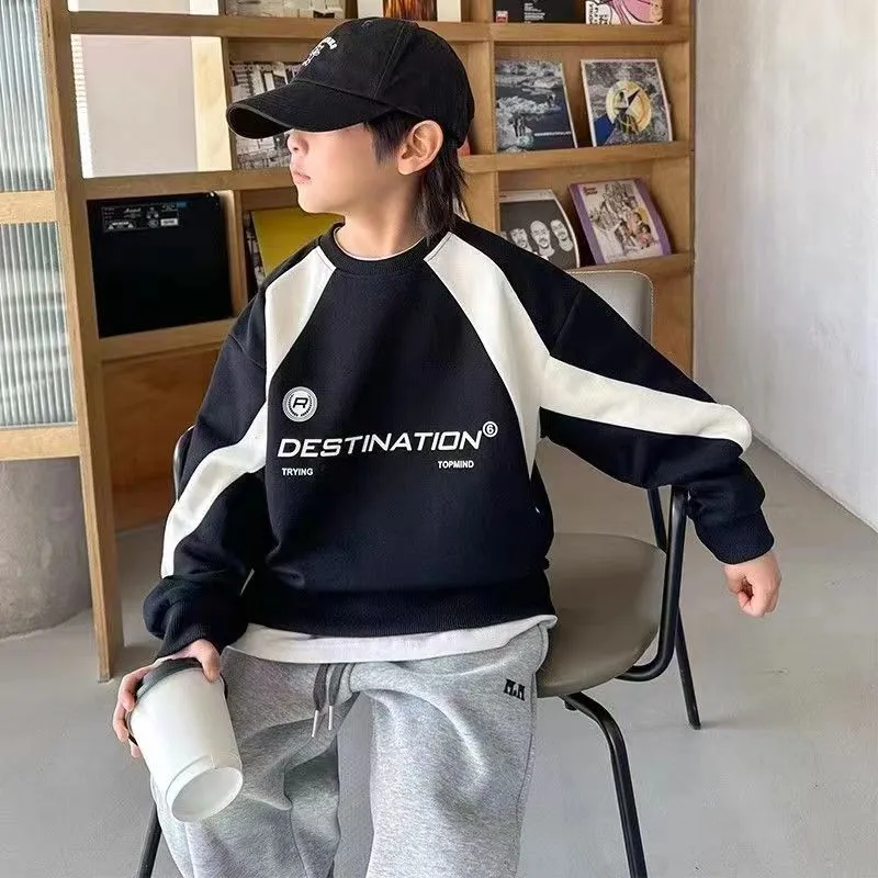 【120-170cm】韓国 大人っぽい ゆったり 子供服 プリントトレーナー スウェット 長袖 トップス