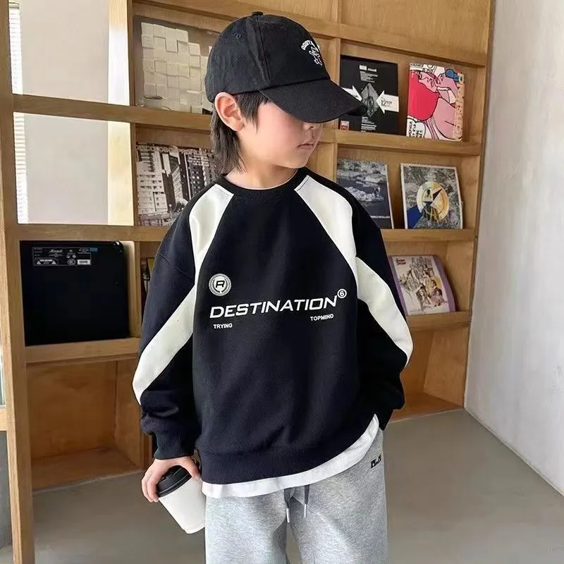 【120-170cm】韓国 大人っぽい ゆったり 子供服 プリントトレーナー スウェット 長袖 トップス