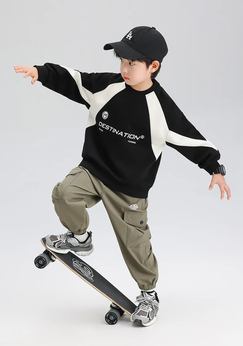 【120-170cm】韓国 大人っぽい ゆったり 子供服 プリントトレーナー スウェット 長袖 トップス