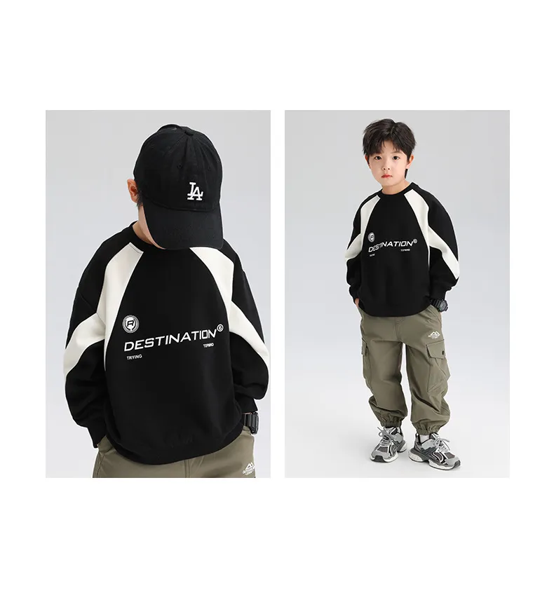 【120-170cm】韓国 大人っぽい ゆったり 子供服 プリントトレーナー スウェット 長袖 トップス