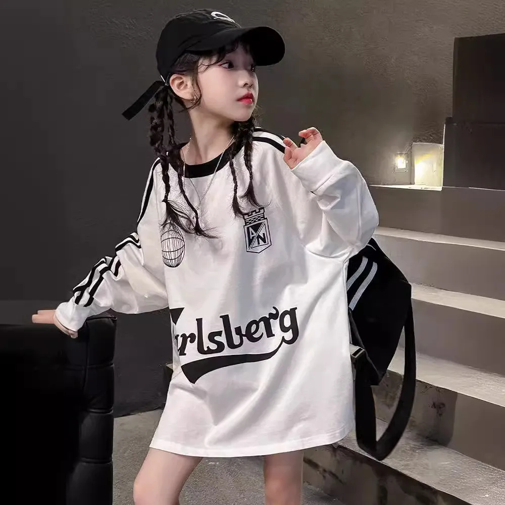 【130-170cm】大人可愛い 子ども服 デニムやレギンスと合わせ ロンT トップス 女の子