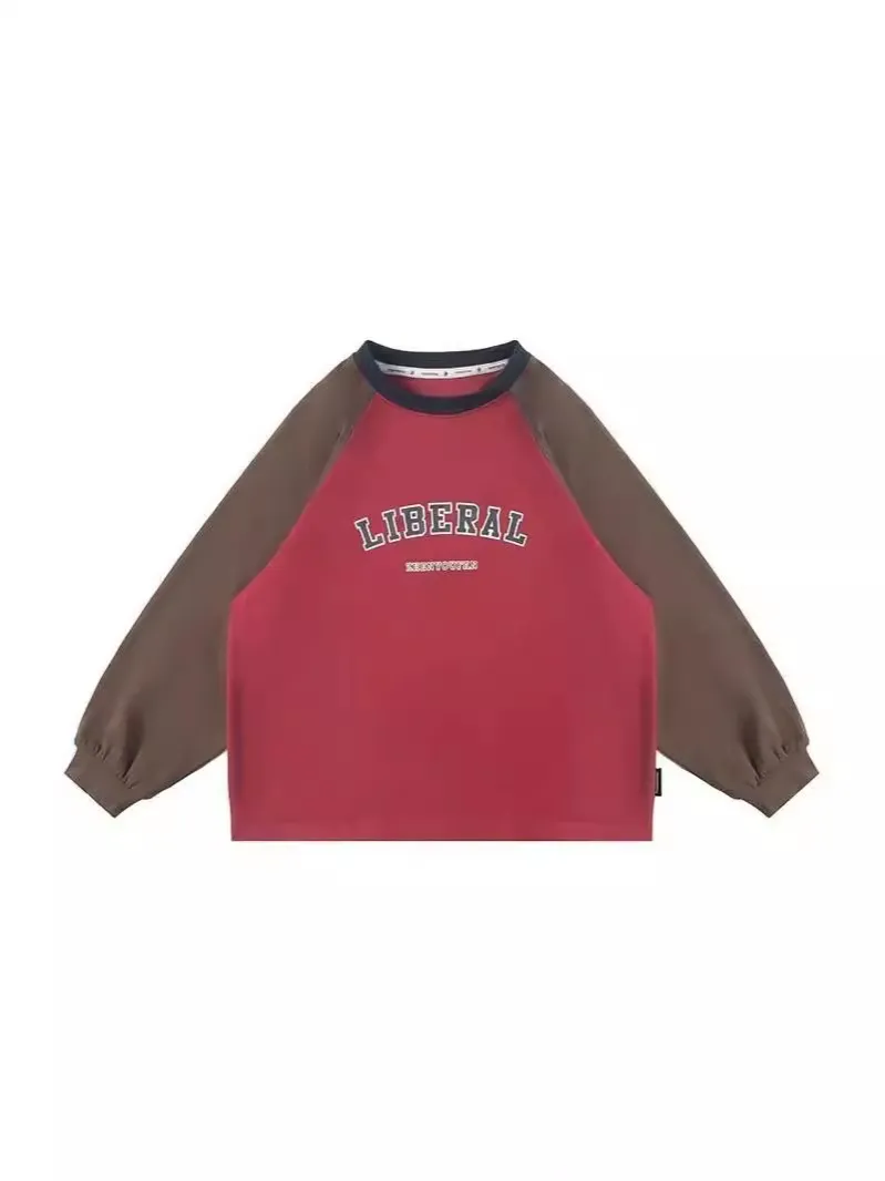 【110-160cm】毎日着たくなる 合わせやすい トレンド カジュアル ラウンドネック 長袖 Tシャツ