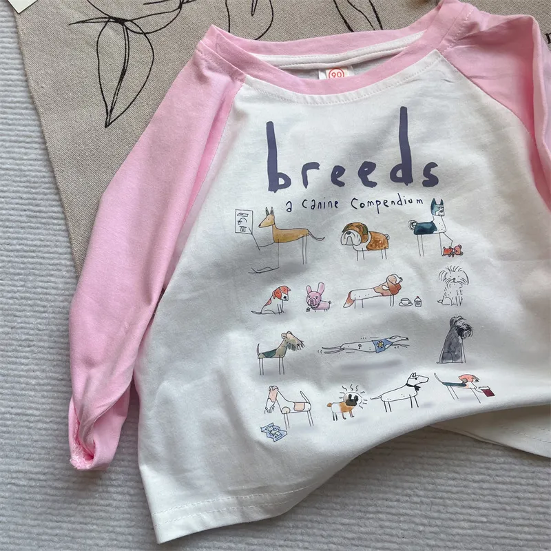 【80-130cm】通気性良い 合わせやすい トレンド 着心地良い バイカラー 人気 長袖 Tシャツ
