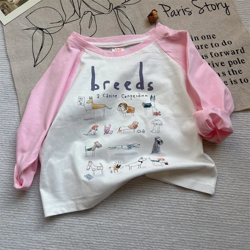 【80-130cm】通気性良い 合わせやすい トレンド 着心地良い バイカラー 人気 長袖 Tシャツ