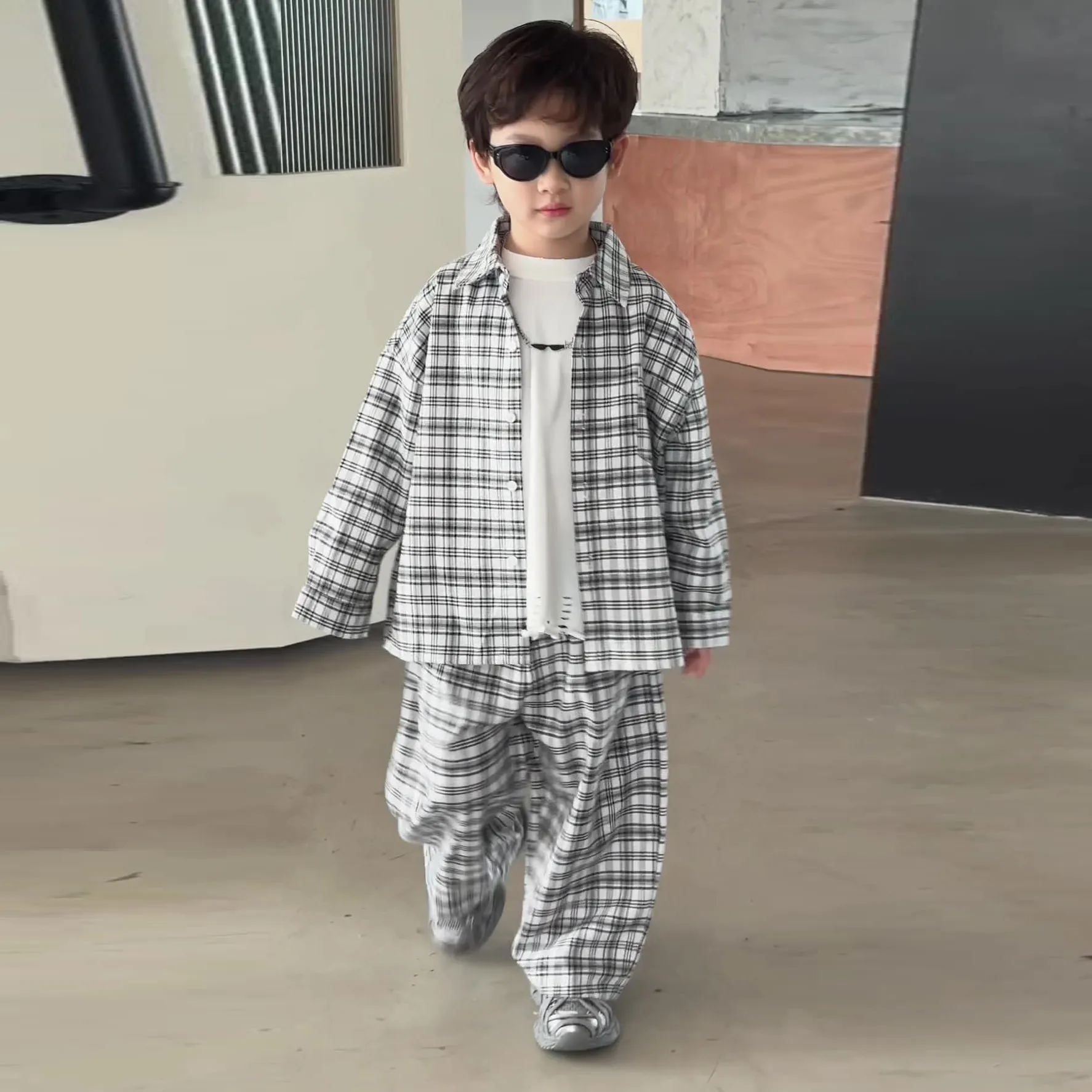 【90-150cm】オシャレ 上下バラして使えるオトク感 セットアップ 上下セット 長袖 男の子