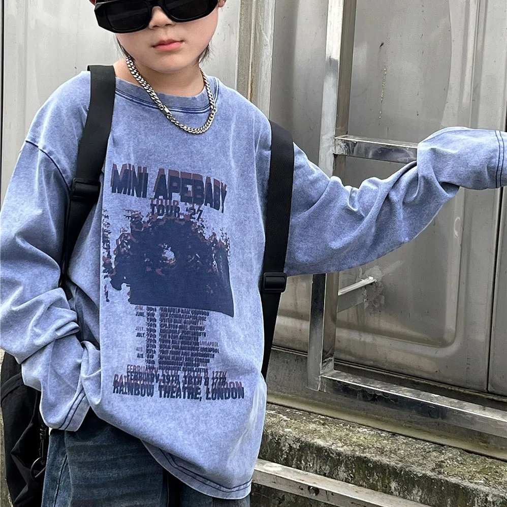【90-150cm】絶対欲しい！大好評 カッコイイ 合わせやすい 着心地良い トレンド 長袖 Tシャツ