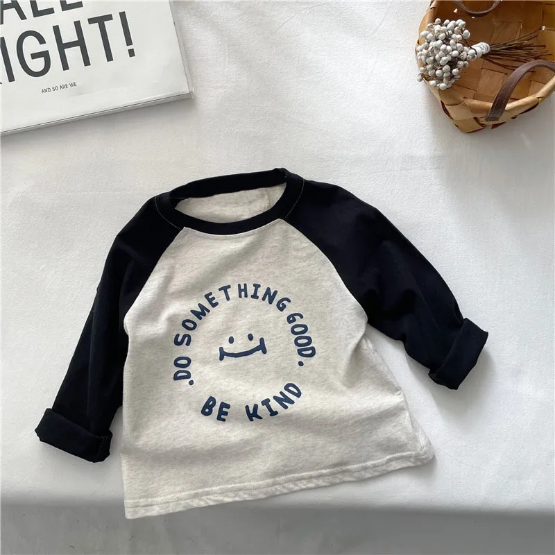 【80-150cm】人気新作!シンプル 清新 着やすい アルファベット カートゥーン 女の子 長袖 Tシャツ