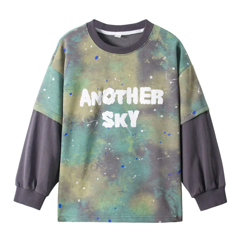 【120-160cm】絶対欲しい!トレンド フェイクレイヤード 着心地良い 合わせやすい トレンド 長袖 Tシャツ
