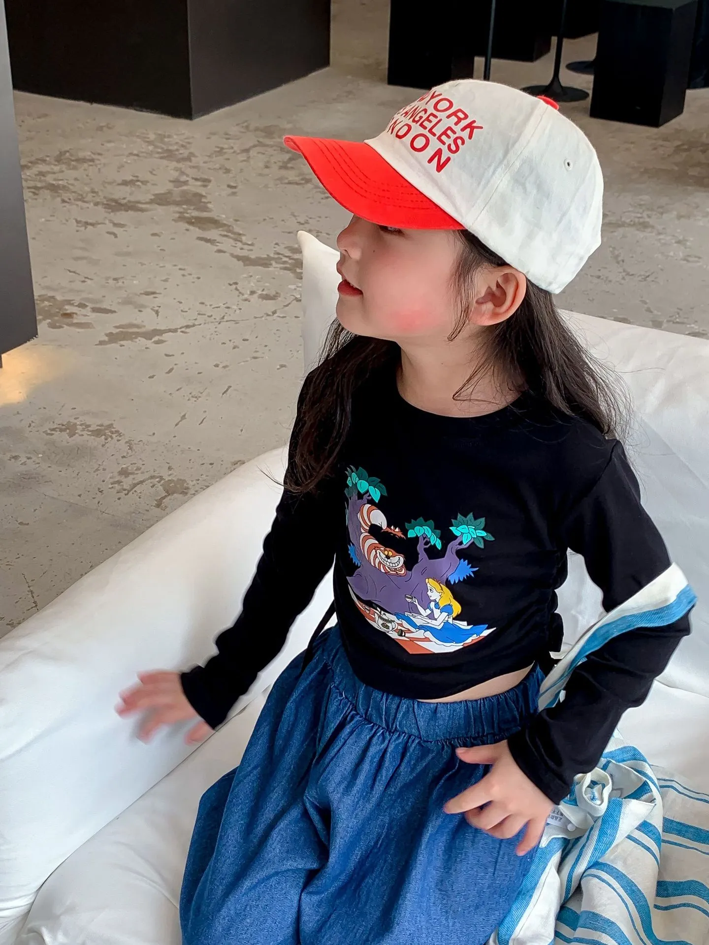【90-140cm】お出かけ この一枚着るだけオシャレ 長袖Tシャツ キッズ 女の子 トップス