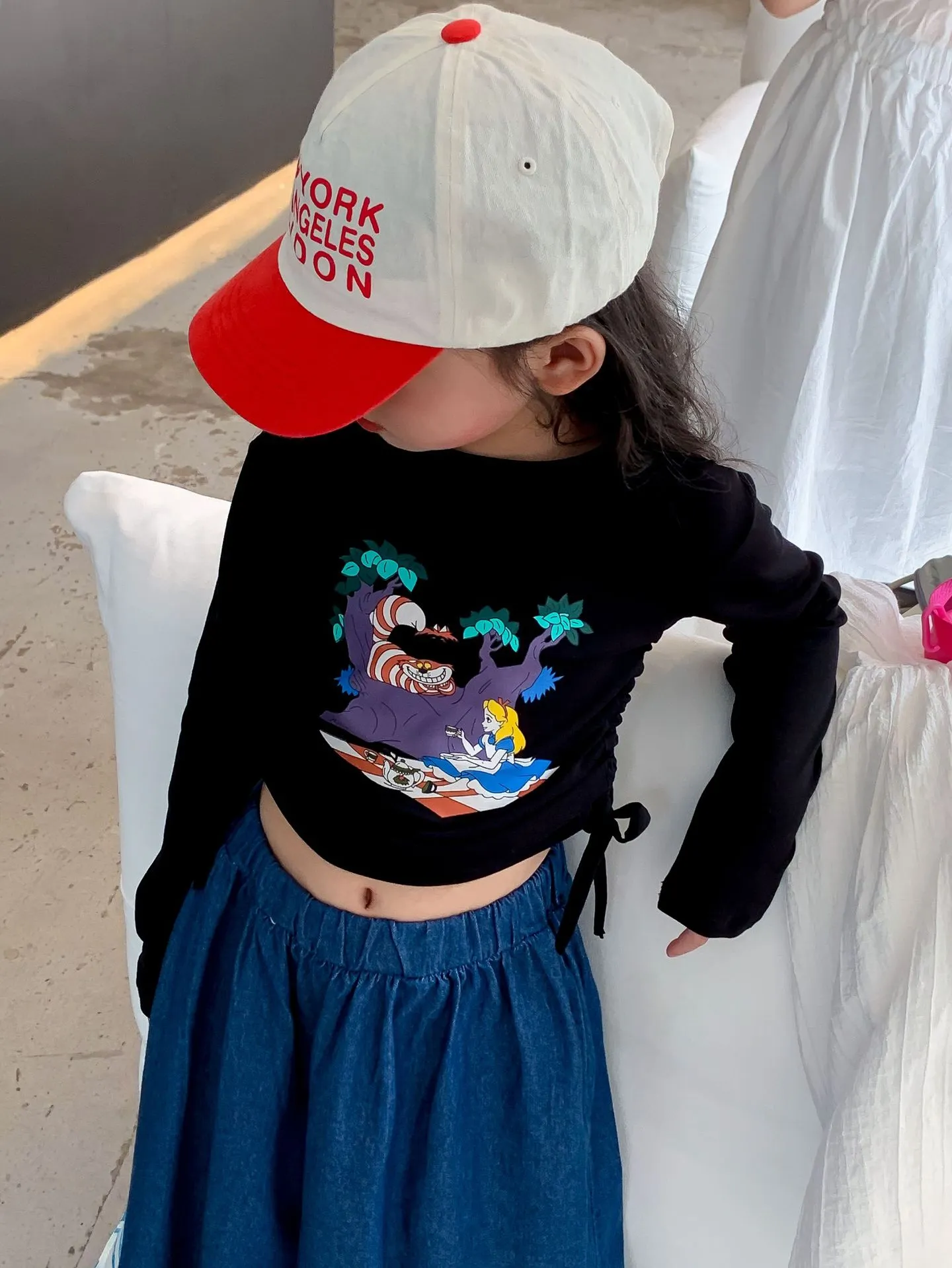 【90-140cm】お出かけ この一枚着るだけオシャレ 長袖Tシャツ キッズ  女の子 トップス